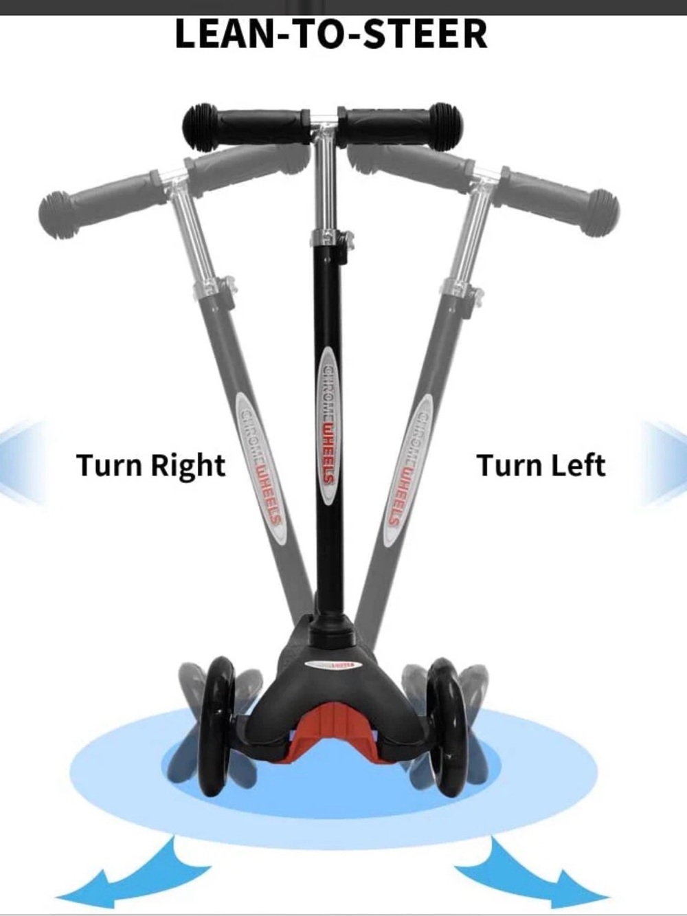Kids 3-Wheel Light-Up Scooter - Black with Rainbow LED Wheels New in Box! - Picture 4 of 11